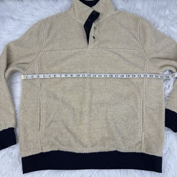 Jachs Men’s Off-White Gorpcore Teddy 1/4 Snap Sherpa Casual Pullover L/C50 - Picture 10 of 11